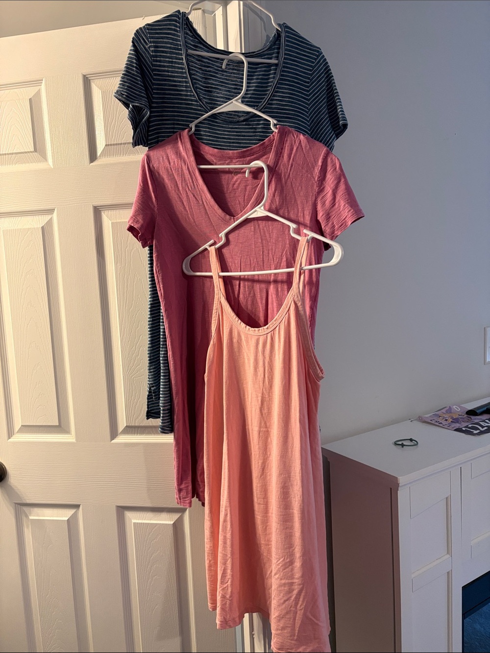 Universal Thread Women's Dresses in Navy Stripe, Rose, and Peach